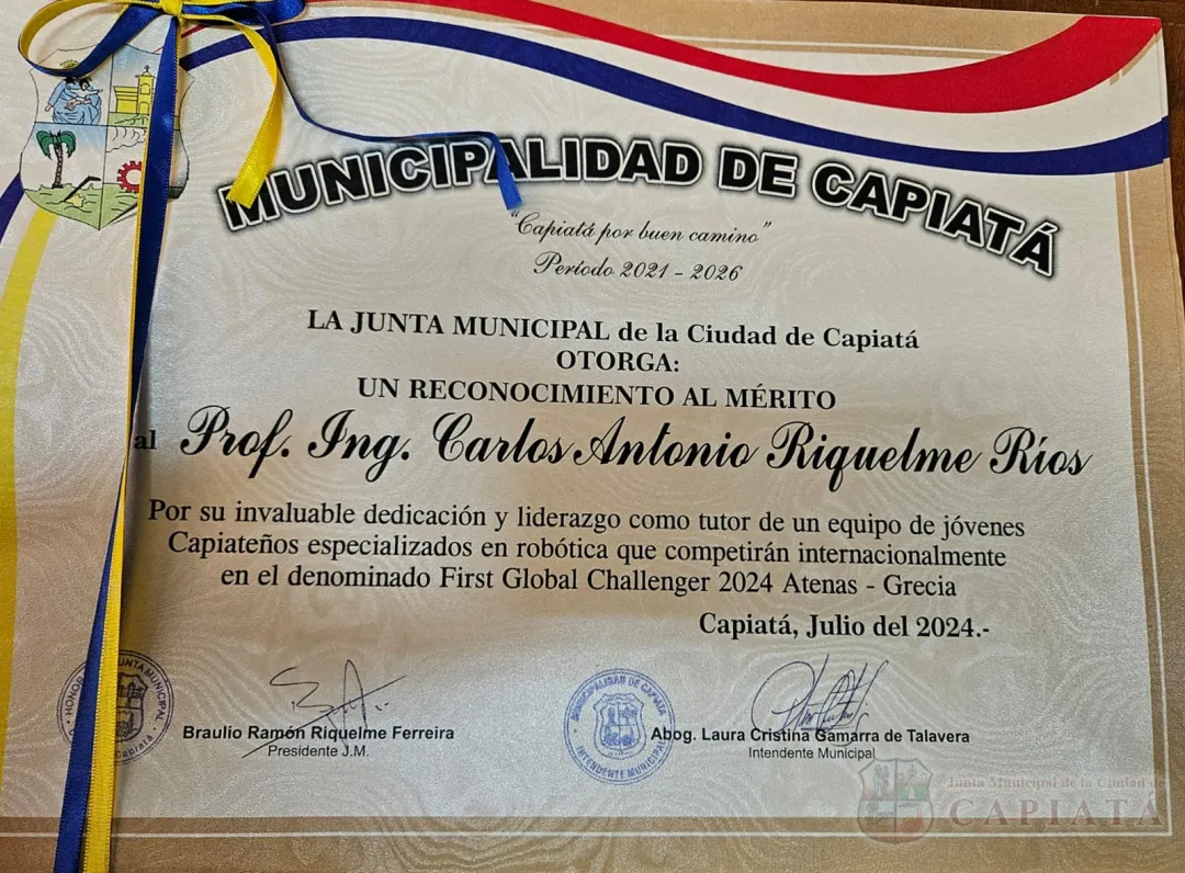 Foto 20 de Reconocimiento al Mérito a jóvenes capiateños que integran la Selección Paraguaya de Robótica