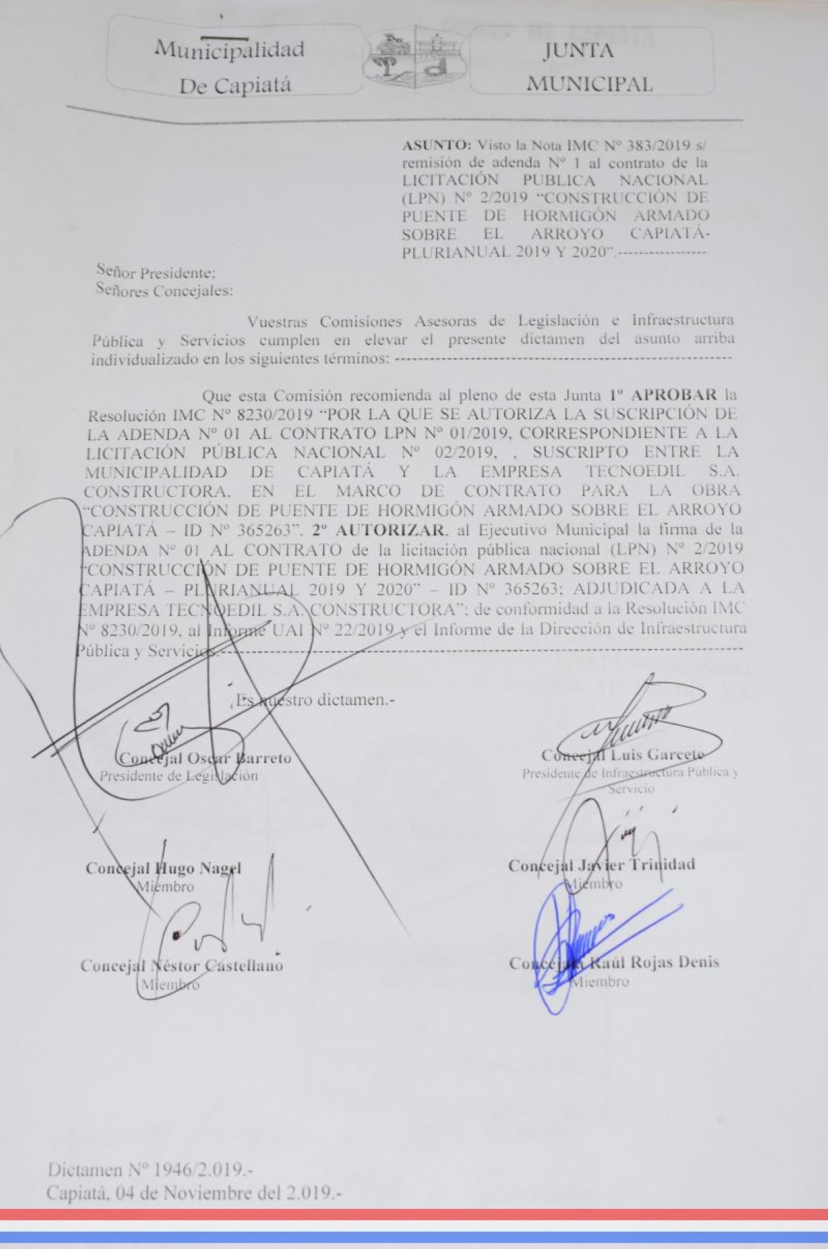 Foto 22 de SESION ORDINARIA DE LA JUNTA MUNICIPAL DE CAPIATA: Notas Recibidas y Expedientes Dictaminados