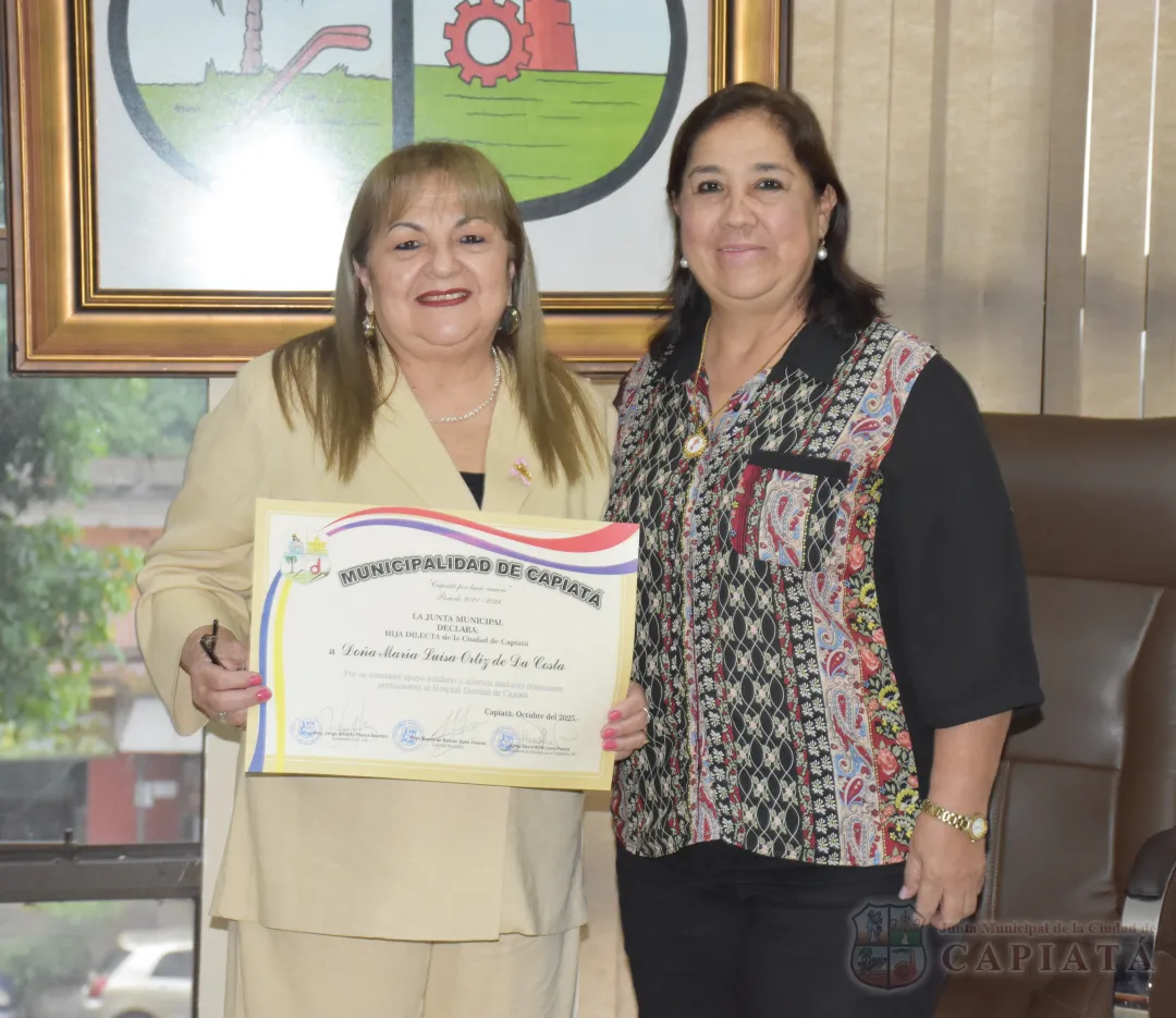 Foto 7 de Doña María Luisa Ortiz de Da Costa es reconocida como “Hija Dilecta de la ciudad de Capiatá