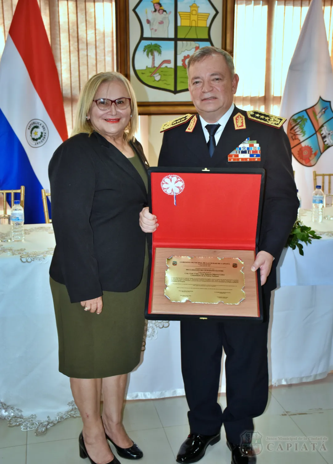 Foto 16 de Acto de reconocimiento como “Ciudadano Ilustre de Capiatá” al Comandante de la Policía Nacional, Crio. Gral. César Silguero Lobos