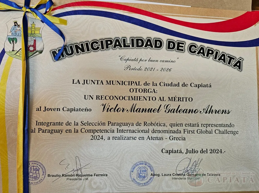 Foto 32 de Reconocimiento al Mérito a jóvenes capiateños que integran la Selección Paraguaya de Robótica