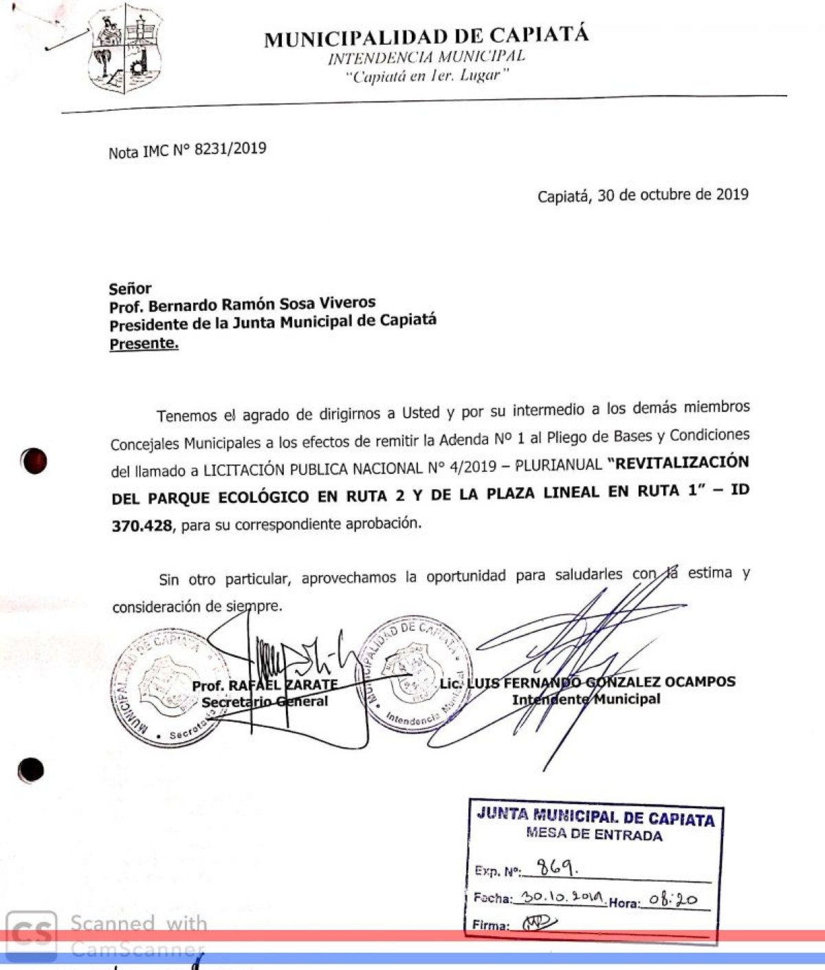 Foto 8 de Aprueban adenda al pliego de bases y condiciones del llamado a Licitación "Revitalización del Parque Ecológico en ruta 2 y de la Plaza Lineal en ruta 1"