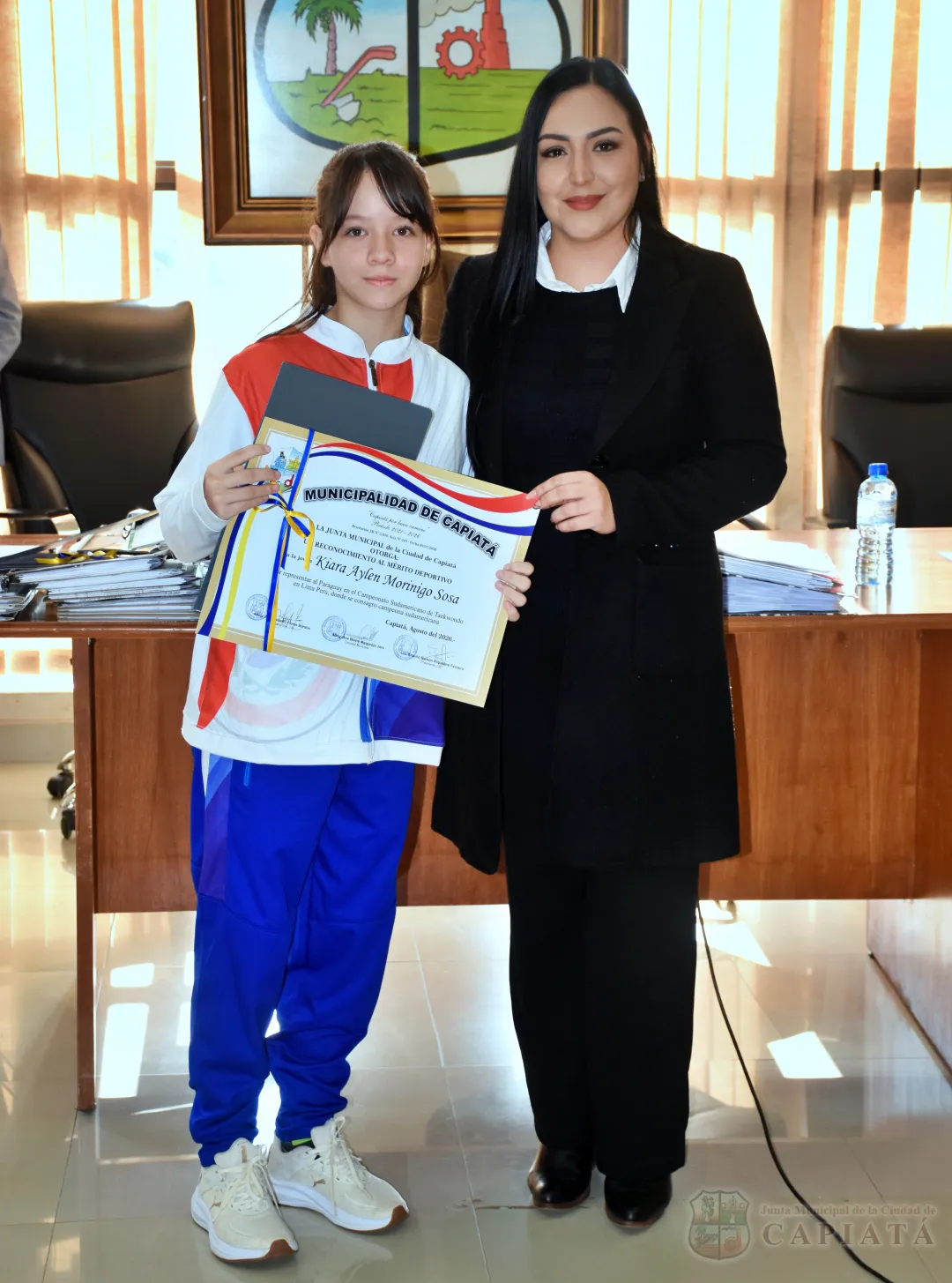 Foto 7 de La campeona sudamericana de Taekwondo, Kiara Aylen Morinigo Sosa, recibió reconocimiento al ¨Mérito Deportivo¨