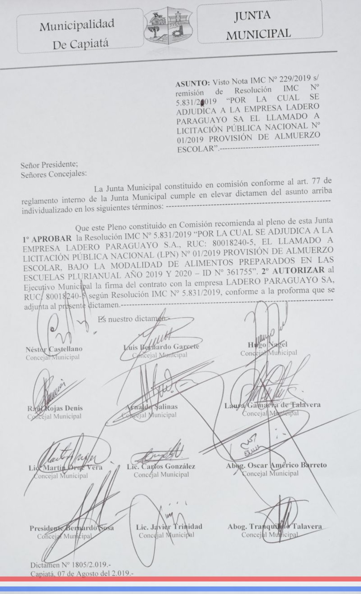 Foto 5 de Aprobaron adjudicación del servicio de provisión de Almuerzo Escolar