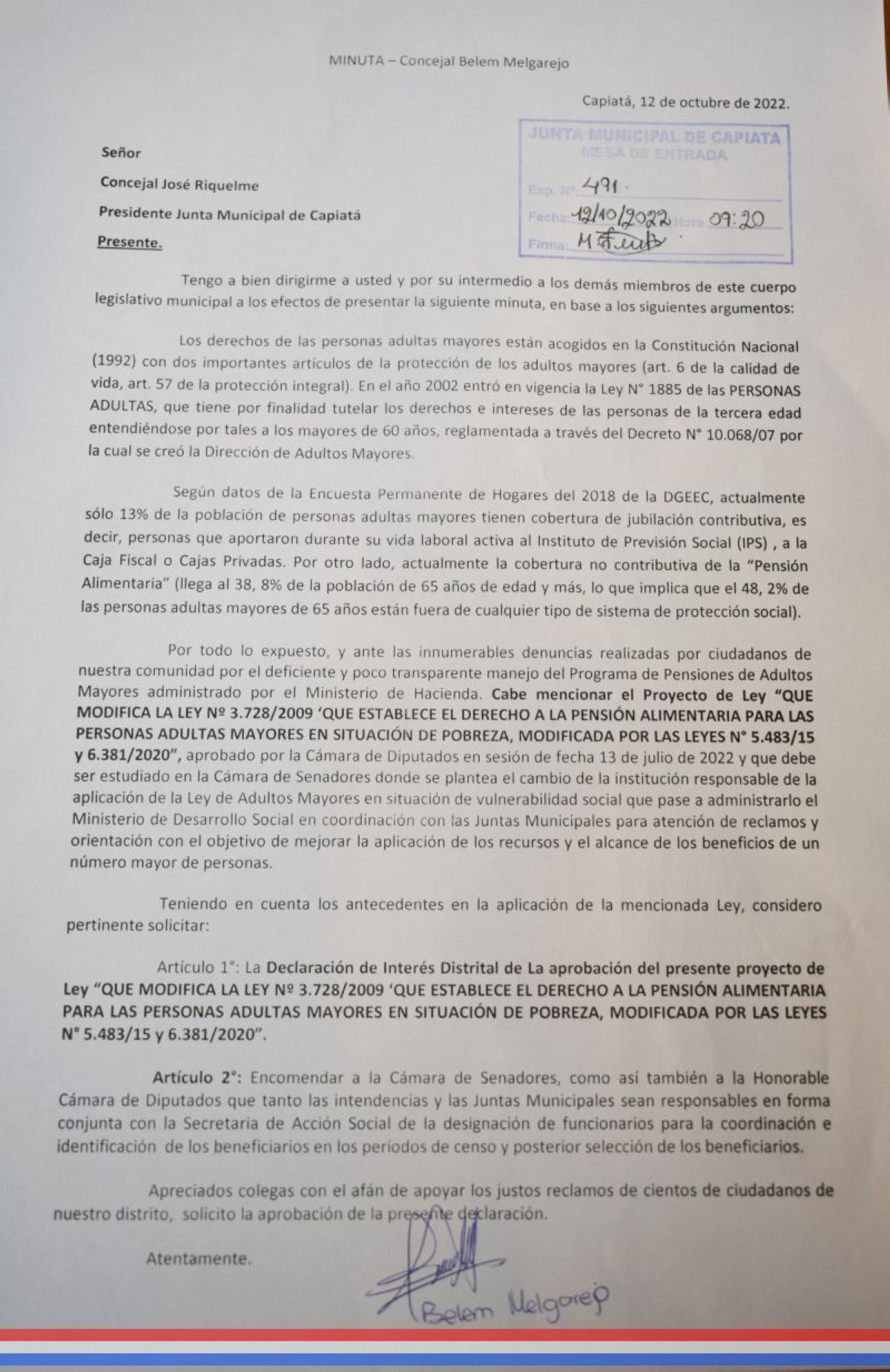 Foto 1 de Declaran de Interés Distrital la aprobación del proyecto de Ley que modifica la actual Ley sobre pensión a la Tercera Edad