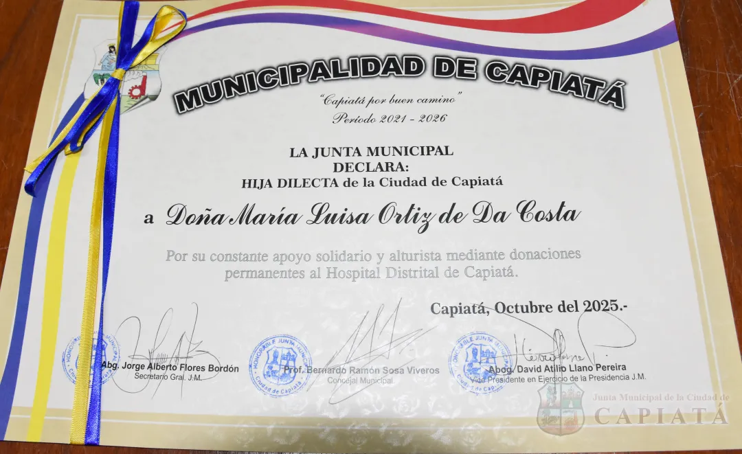 Foto 24 de Doña María Luisa Ortiz de Da Costa es reconocida como “Hija Dilecta de la ciudad de Capiatá