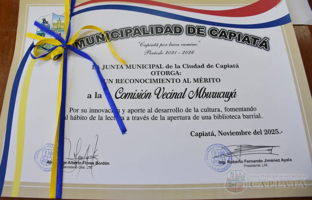 Foto 14 de Acto de Reconocimiento a la Comisión Vecinal Mburukujá por la apertura de la biblioteca barrial “Semillita” en la Cía. 9ª Rojas Cañada