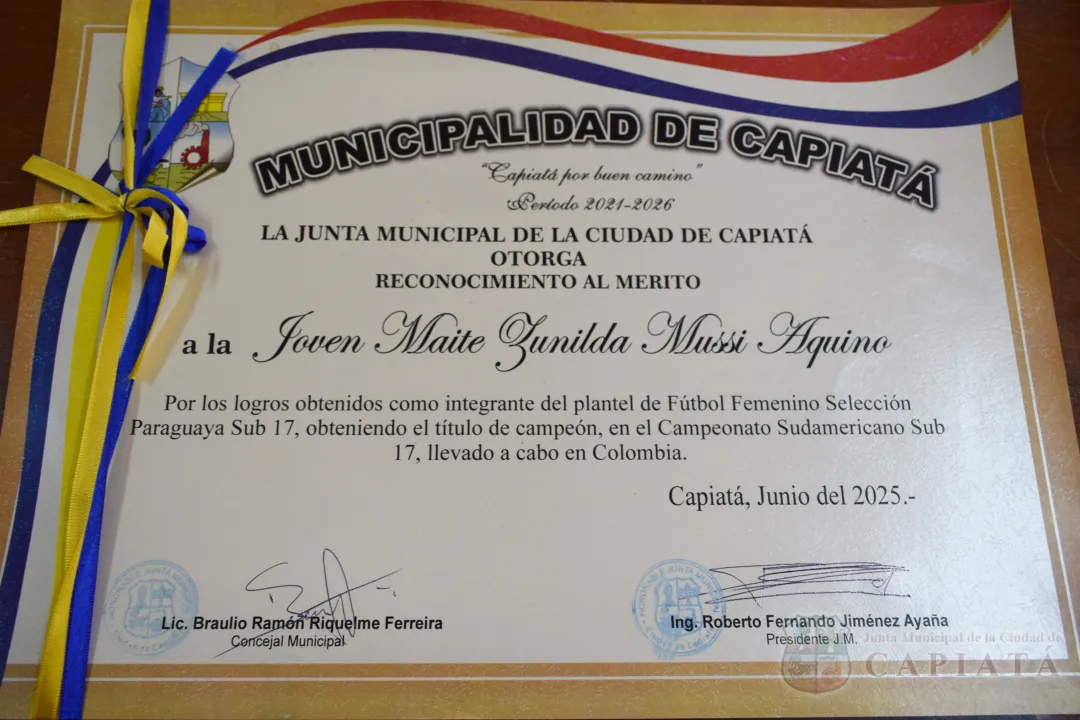 Foto 24 de Reconocimiento a las integrantes capiateñas de la Selección Paraguaya de Fútbol Femenino Sub 17, consagradas como campeonas sudamericanas