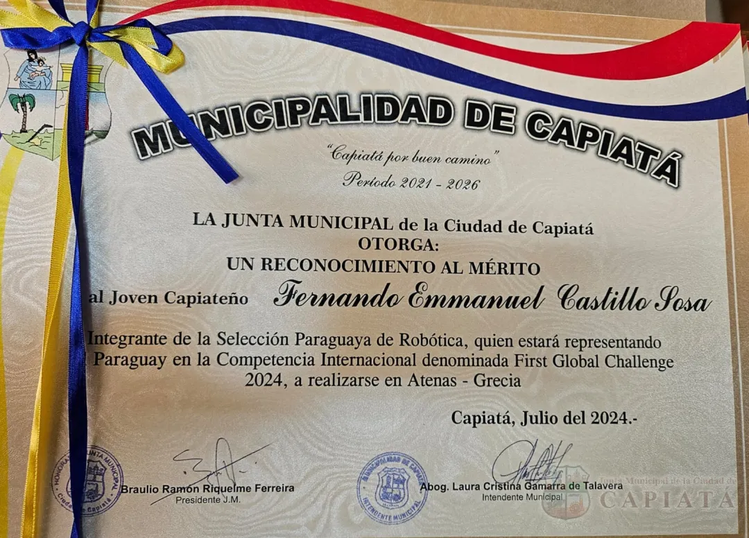 Foto 36 de Reconocimiento al Mérito a jóvenes capiateños que integran la Selección Paraguaya de Robótica