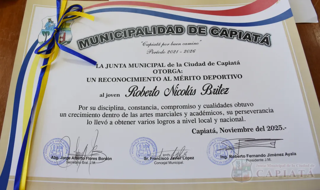Foto 15 de Entregan reconocimiento al Mérito Deportivo al joven y destacado taekwondista Roberto Nicolás Brítez