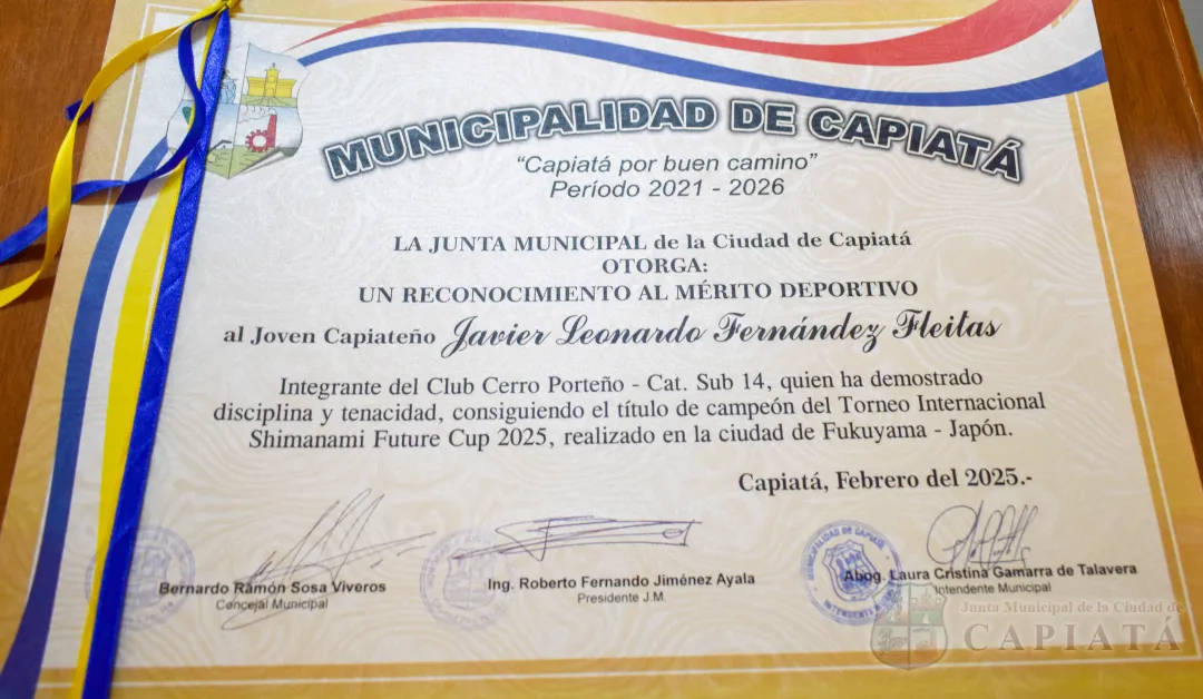 Foto 24 de Reconocimiento al Mérito Deportivo a jóvenes futbolistas capiateños, campeones de Torneo Internacional disputado en Japón