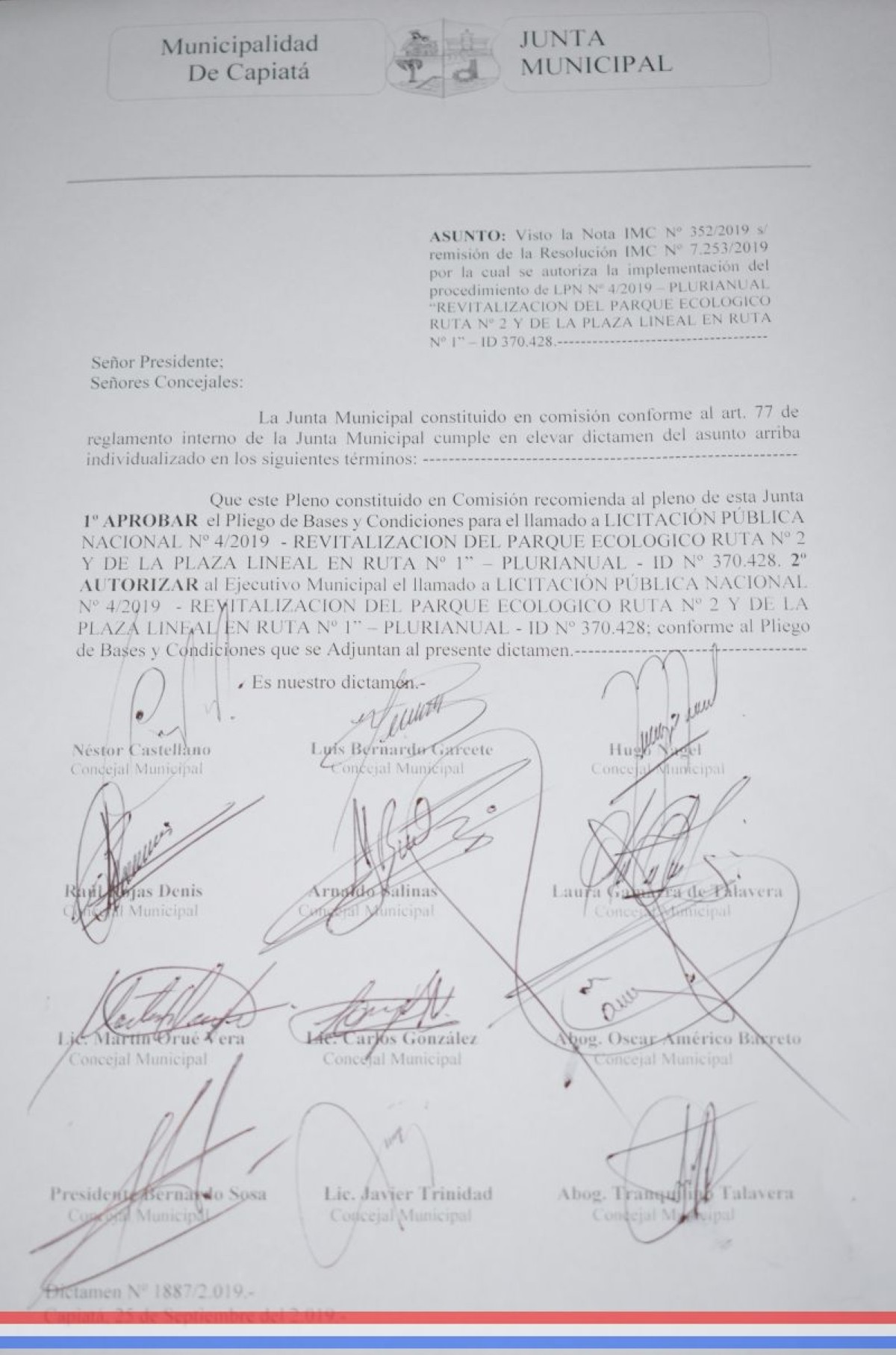 Foto 12 de Aprueban Pliego de Bases y Condiciones para la "Revitalización del Parque Ecológico de ruta Nº 2 y de la Plaza Lineal en ruta Nº 1"