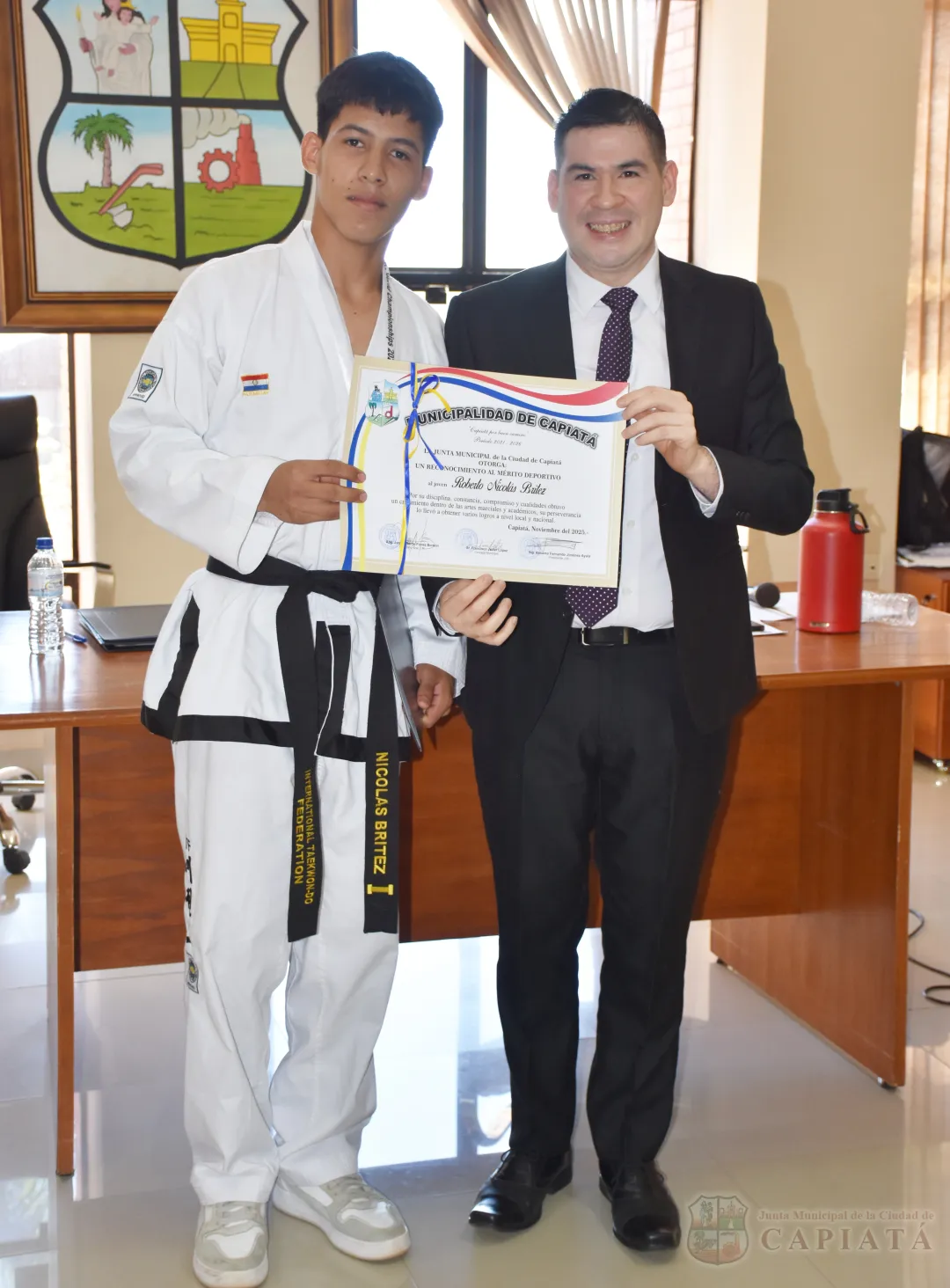Foto 9 de Entregan reconocimiento al Mérito Deportivo al joven y destacado taekwondista Roberto Nicolás Brítez