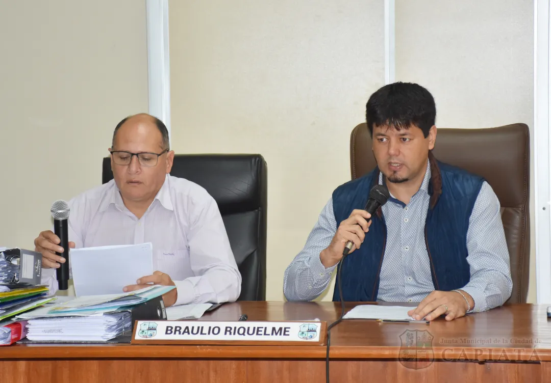 SESION ORDINARIA DE LA JUNTA MUNICIPAL DE CAPIATA: Notas Recibidas y Expedientes Dictaminados