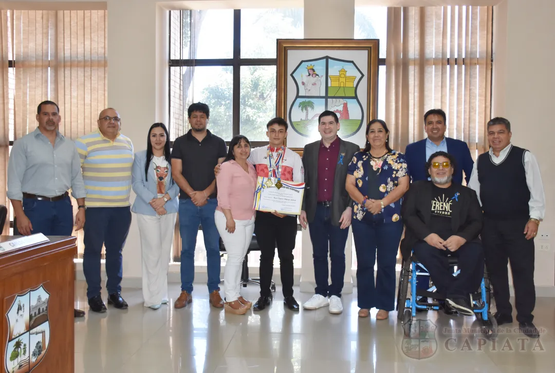 Reconocimiento al Mérito Deportivo al joven ciclista Isaías Ezequiel Melgarejo Galeano, ganador de varias medallas de Oro