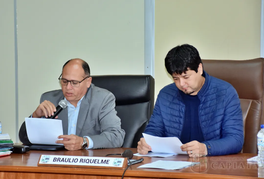 SESION ORDINARIA DE LA JUNTA MUNICIPAL DE CAPIATA: Notas Recibidas y Expedientes Dictaminados